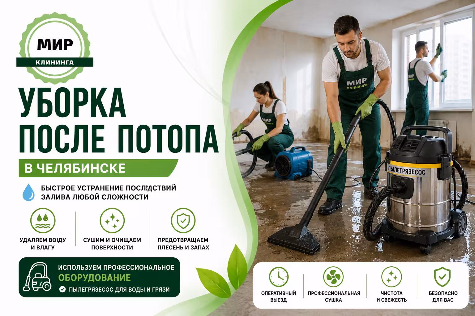 Уборка после затопления в Челябинске