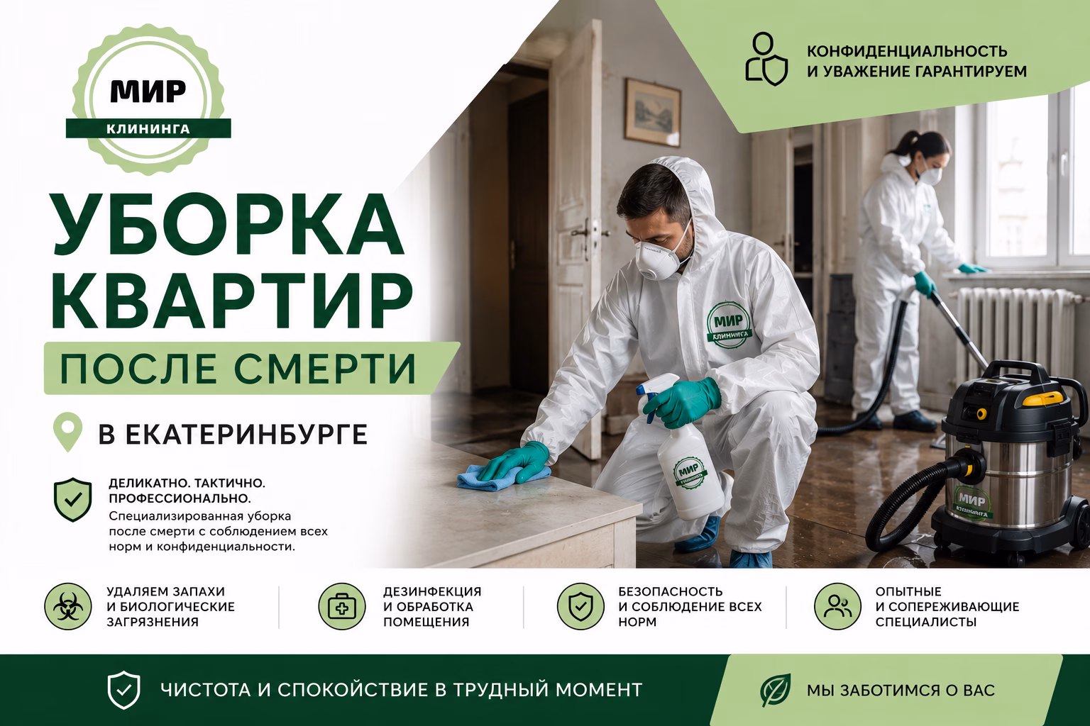 Уборка квартиры после смерти человека в Екатеринбурге