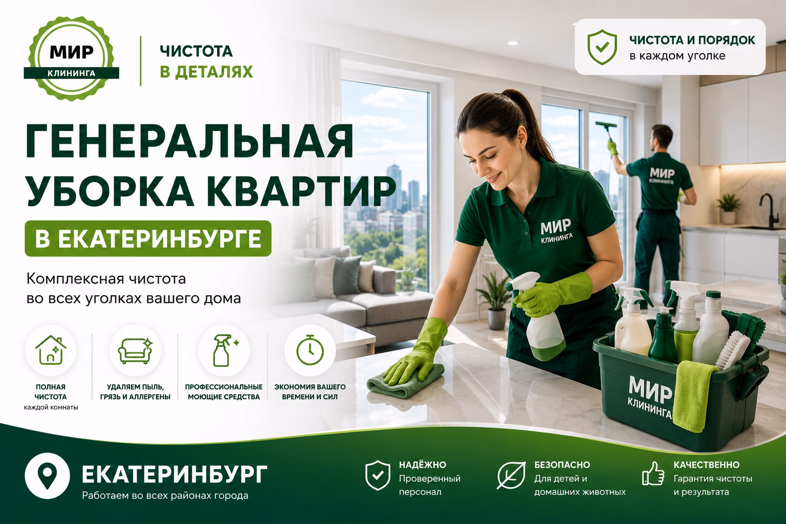 Генеральная уборка квартир в Екатеринбурге