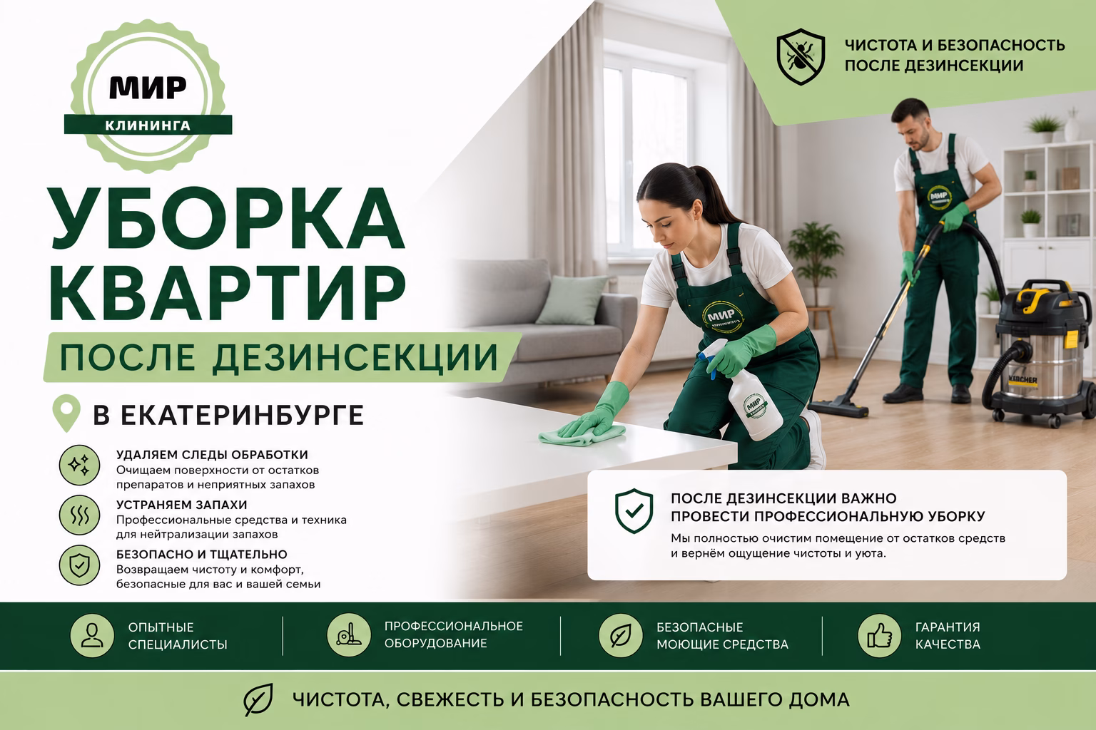 Уборка кварир после дезинсекции в Екатеринбурге