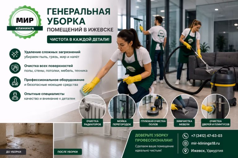 генеральная уборка помещений в ижевске