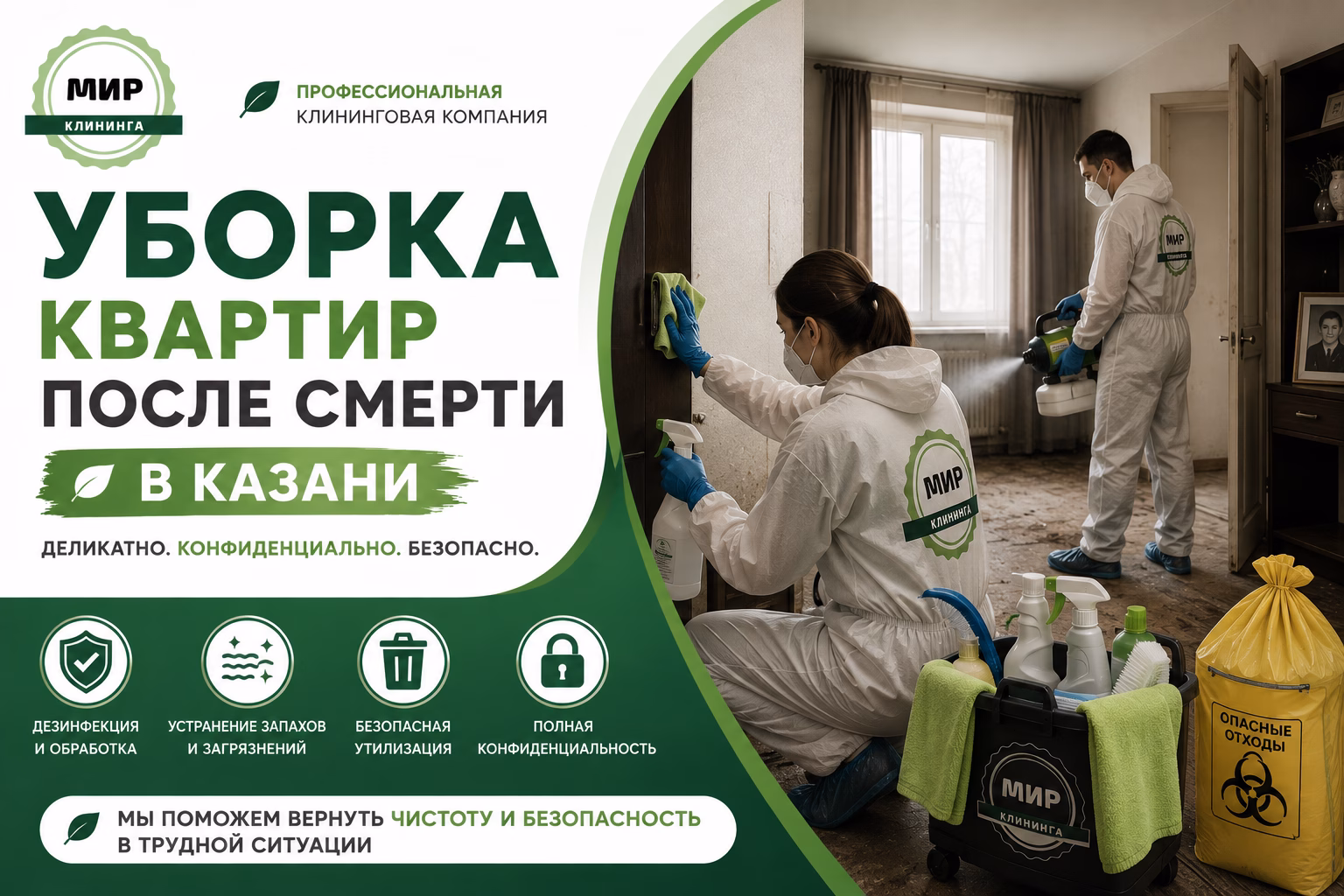 Уборка квартиры после смерти человека в Казани