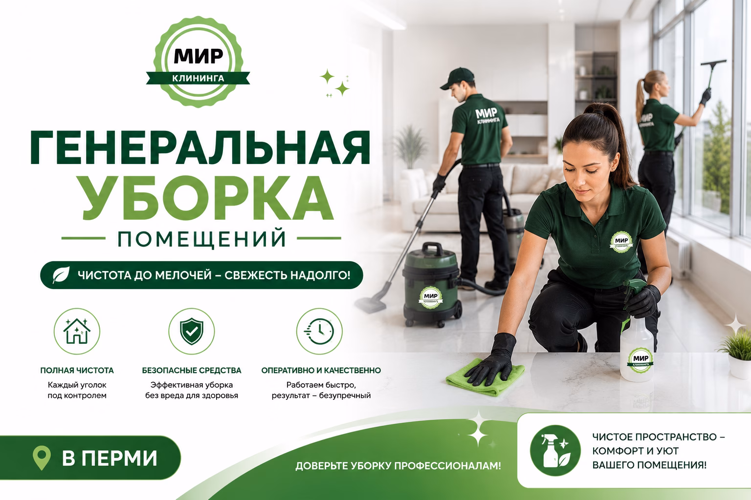 Уборка помещений в Перми